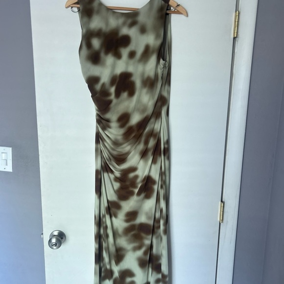 Zara Brown and Cream Halter Maxi Dress - Picture 3 of 5